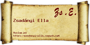 Zsadányi Ella névjegykártya